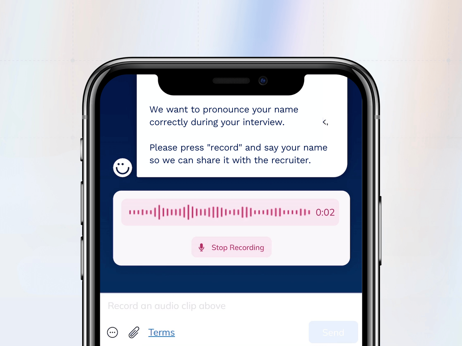 Candidate Voice Product phone screenshot
