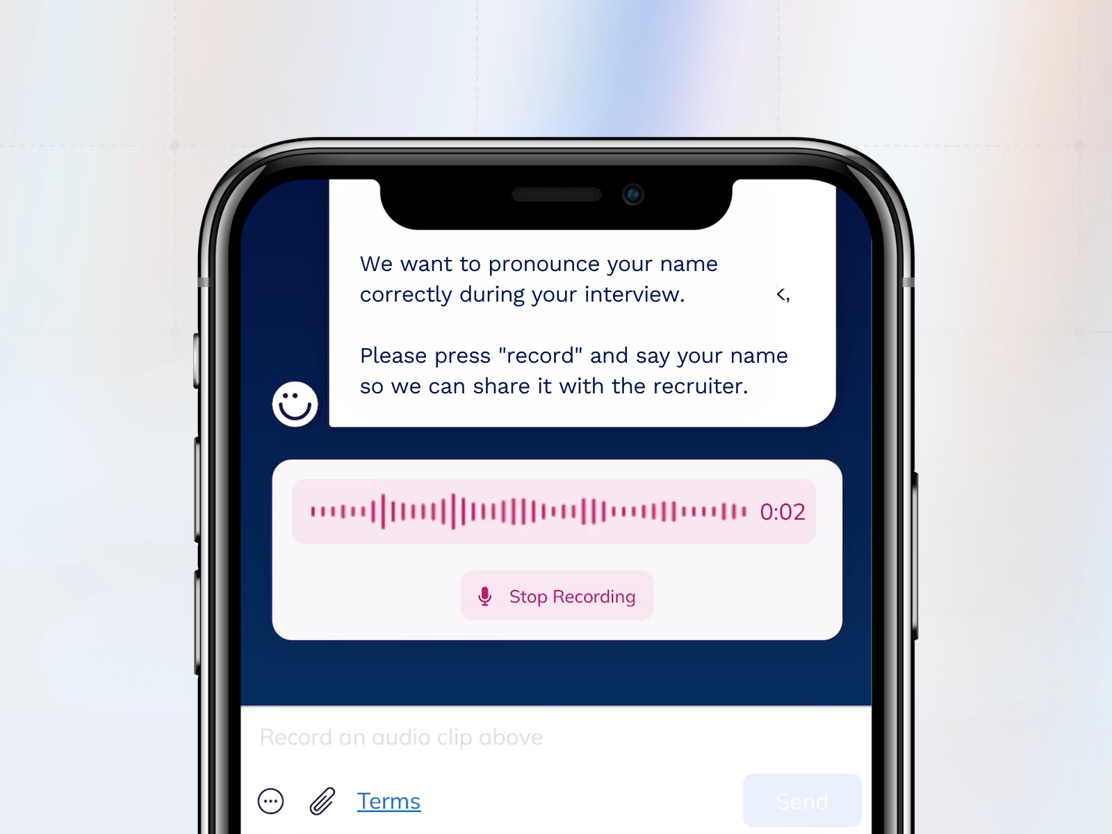 Candidate Voice Product phone screenshot